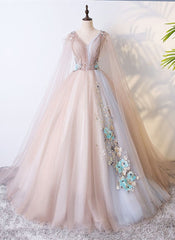 Gorgeous Ball Gown Tulle V-neckline Long Party Gown, New Prom Dress