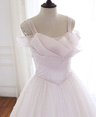 Light Pink Tulle Long Prom Dress Outfits For Women Pink Tulle Formal Graduation Dresses