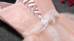 Lovely Cute Pink Sweetheart Homecoming Dress Outfits For Women with Belt, Short Prom Dress