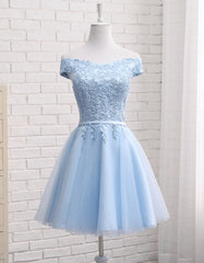 Lovely Off Shoulder Short Party Dress Outfits For Girls, Cute Homecoming Dress