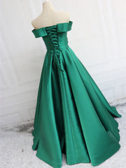 Off the Shoulder Blue/Green Long Prom Dresses For Black girls For Women, Green/Blue Off Shoulder Formal Evening Dresses