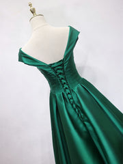 Off the Shoulder Green Long Prom Dress Outfits For Girls, Off Shoulder Long Green Formal Evening Dresses