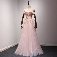 Pink Off Shoulder Handmade Formal Dresses For Black girls , Long Prom Dresses