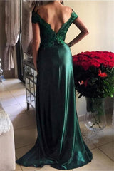 Dark Green Lace Long Elegant Green Women Prom Dresses