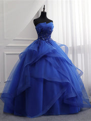 Royal Blue Lace Prom Dresses For Black girls For Women, Royal Blue Lace Formal Graduation Dresses