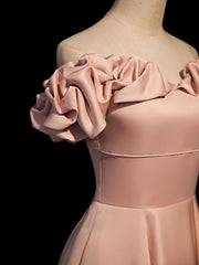Simple Pink Long Prom Dresses For Black girls For Women, Pink Formal Graduation Dresses