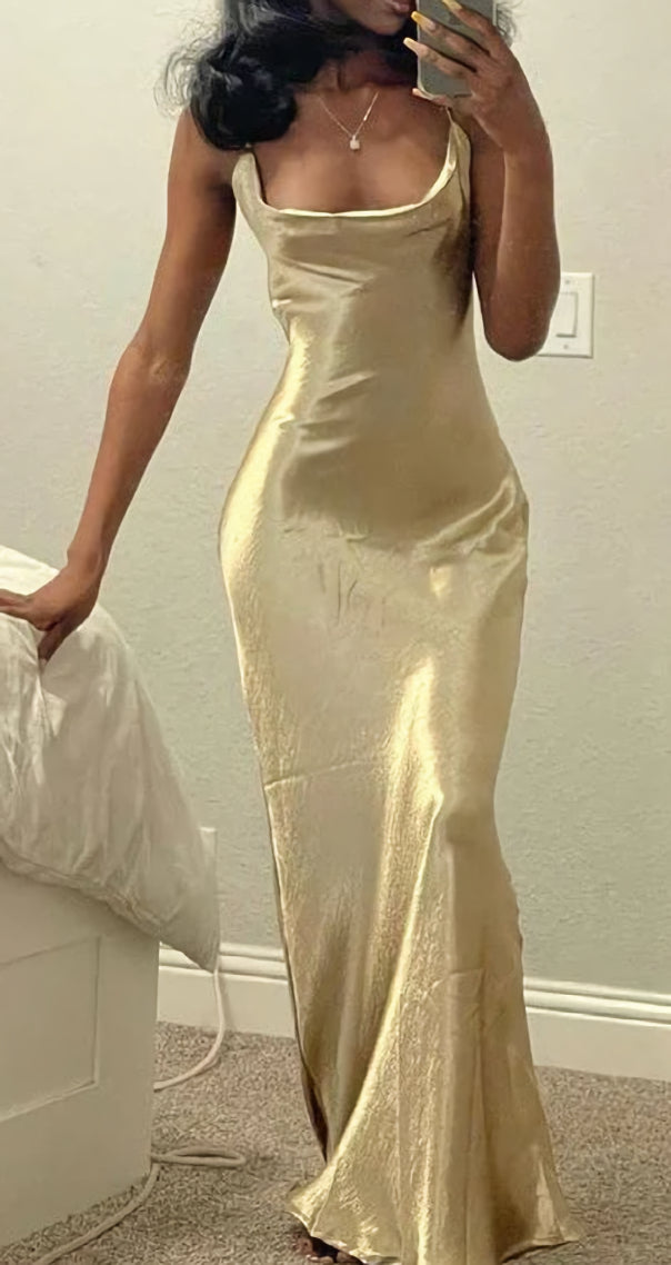 Simple Square Neck Long Prom Dress Party Dress – Denver Dress