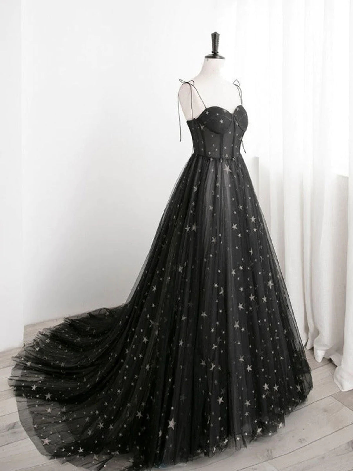 Sweetheart Neck Black Long Prom Dresses For Black girls For Women, Black Long Formal Evening Dresses