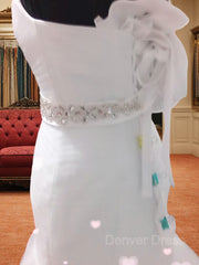 Mermaid Sweetheart Court Train Tulle Wedding Dresses For Black girls With Beading