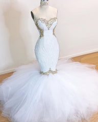 White Lace Mermaid Sweetheart Simple Wedding Dresses For Black girls for Sale